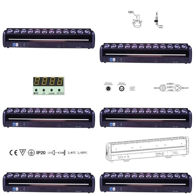 12x30W 4-In-1 RGBW LED Beam Bar Μετακινούμενη κεφαλική ακτίνα Λαζερικά φώτα σκηνής για εκδήλωση