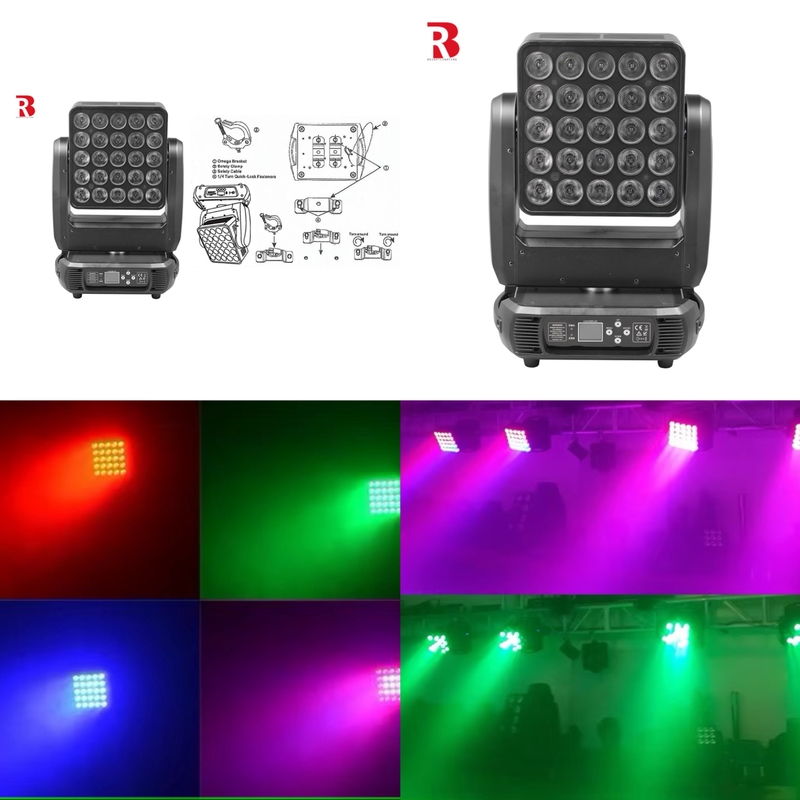 5x5 Πίνακα 25x10W RGBW 4In1 Κινήματα Ηχοπέδου Φως Ματρίκας DMX Για DJ Νυχτερινό Κλαμπ