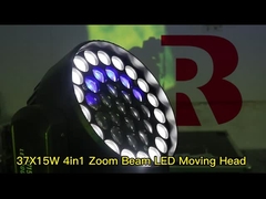 LED κινητή κεφαλή 37*15W Rgbw 4in1 Ρούχα LED πλύση ζουμ κινητή κεφαλή